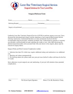 Fillable Online Surgical Release Form Fax Email Print PdfFiller