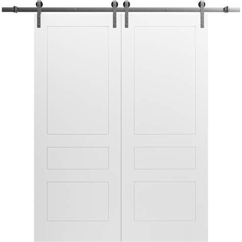 Modern Double Barn Door X Inches Mela Painted White