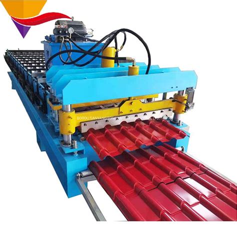 Step Tile Roofing Sheet Roll Forming Machine China Glazed Tile Roll