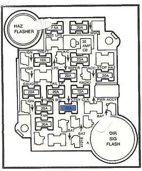 82 Chevy Fuse Box Diagram 1991 Chevy S10 Pickup Truck Fuse B