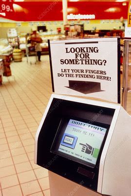 Computerised Shopping Assistance In Supermarket Stock Image T