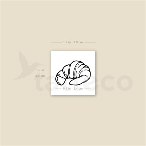 Croissant Temporary Tattoo Set Of 3 Tatteco