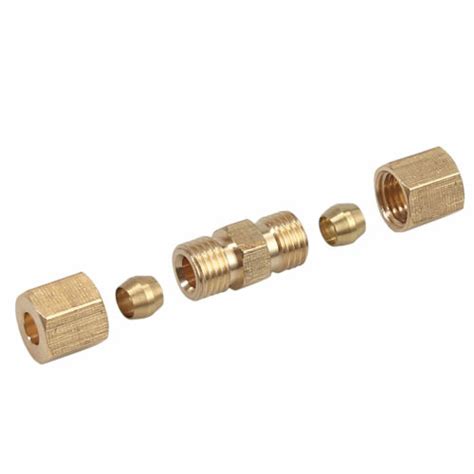 Straight Brass Brake Line Compression Fitting Unions For 316 Od Tubing