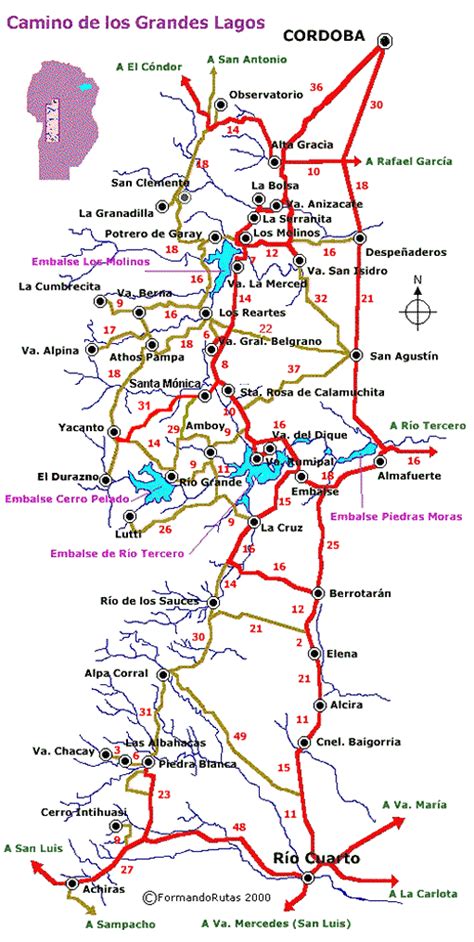 Mapa De La Region Valle De Calamuchita Posada Tinktinkie