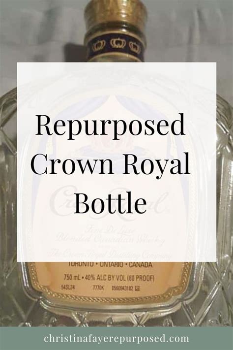 An Image Of A Bottle With The Words Repurposed Crown Royal Bottle On It