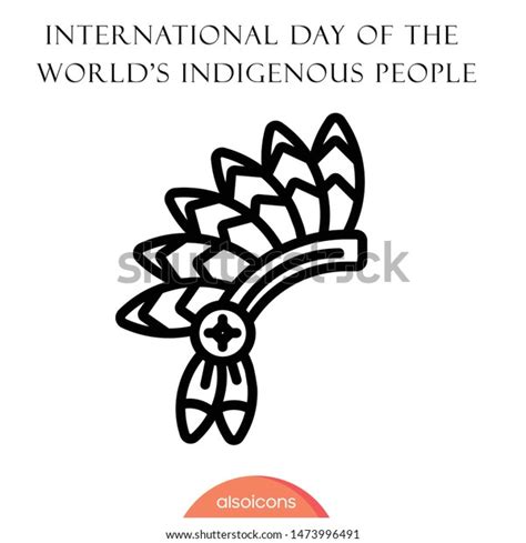 International Day Worlds Indigenous People Icon เวกเตอร์สต็อก ปลอดค่า