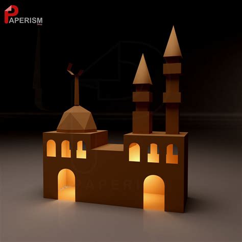 3d Mosque Model Printable Ramadan Decor Ramadan Papercraft Lantern