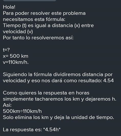 Cuanto tardará un automóvil en recorrer una distancia de 500km si su