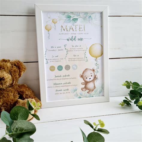 Primul anisor – Tablou personalizat Aniversare 1An