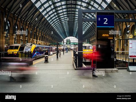 Inside Kings Cross Railway Station London Platform 2 Stock Photo Alamy