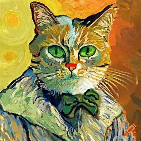 Painting Of A Cat By Van Gogh