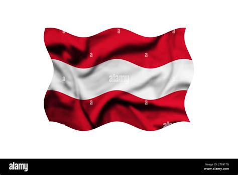 The Flag Of Austria Is Waving In The Wind On A White Background Clipping Path Included Stock