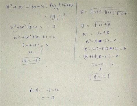 Let A Denotes The Real Value Of X Satisfying The Equation X³ 3x² 3x