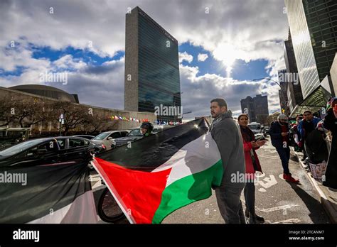 New York New York Dicembre I Manifestanti Pro Palestina Si