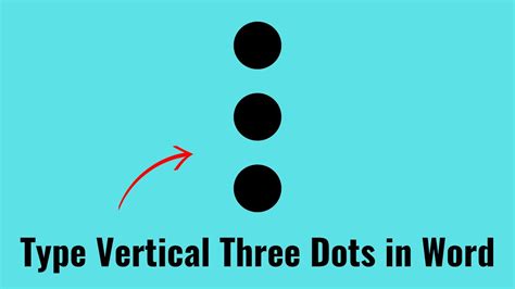 How To Type Vertical Three Dots In Word YouTube