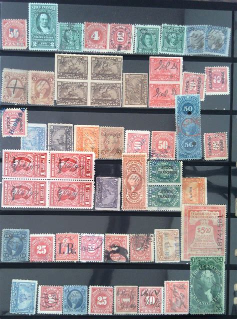 Small Collection Used Revenues United States Revenues Stamp