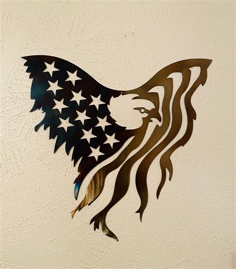 American Eagle Flag Metal Sign Etsy