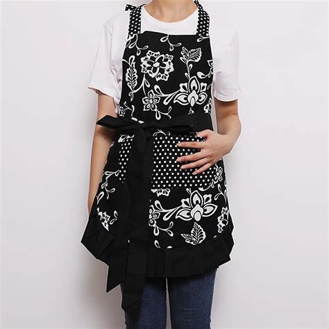 Women Apron For Baking Vintage Two Pockets Cooking Cute Organic Cotton