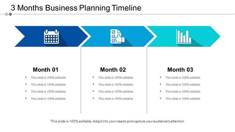 Calendrier de planification d entreprise de 3 mois Modèle de