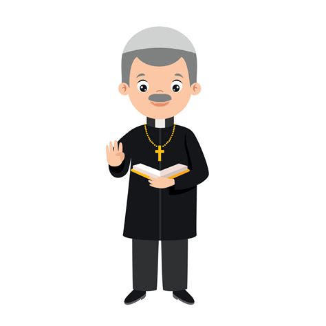 Cartoon Drawing Of A Priest 5520162 Vector Art At Vecteezy