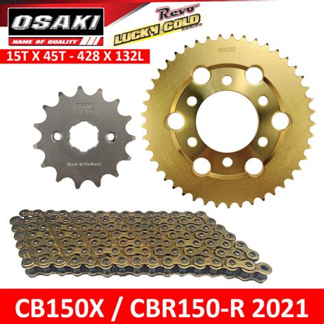 Honda Cb X Cbr R New Model Osaki Lucky Gold Chain Sprocket Set