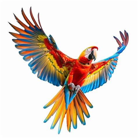 Premium Photo A Colorful Parrot Flying In The Air Generative Ai