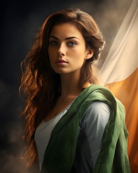 Premium Ai Image Irish Patriotic Picture Of A Young Beautiful Woman