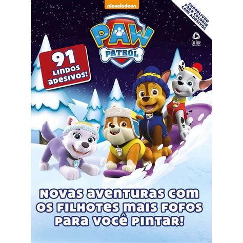 Livro Patrulha Canina Superlivro Para Colorir Adesivos Novas