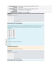 Examen Estadistica Docx Comenzado El Estado Finalizado En Tiempo