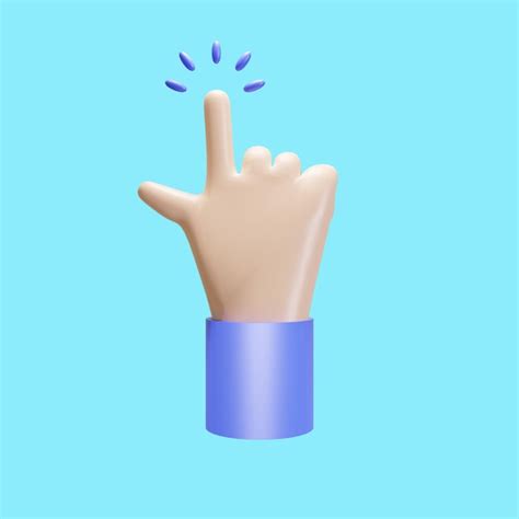 Premium Photo Hand Click Icon Computer Cursor 3d Render Illustration