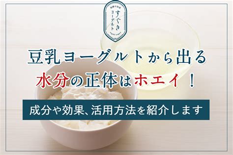 豆乳ヨーグルト表面の水分の正体はホエイ！栄養や効果、活用方法を紹介 すぐきヨーグルト【公式ブランドサイト】