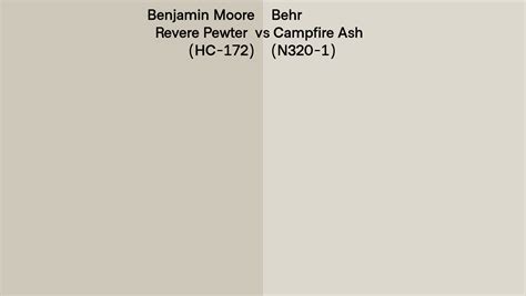 Benjamin Moore Revere Pewter Hc Vs Behr Campfire Ash N