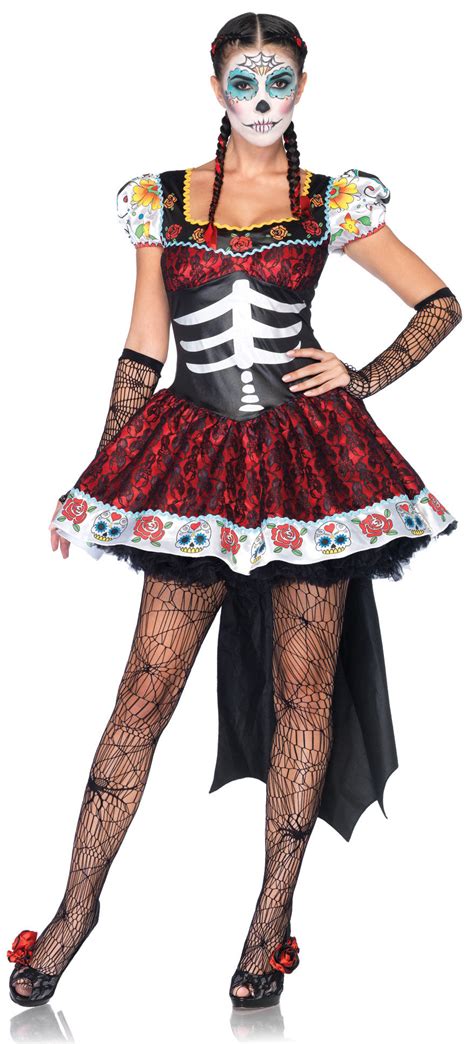 La Catrina Ladies Costume Dia De Los Muertos Day Of The Dead Sugar