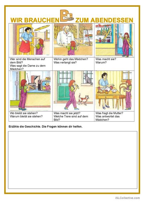 Bildergeschichte Wir Brauchen Brot Deutsch Daf Arbeitsbl Tter Pdf Doc