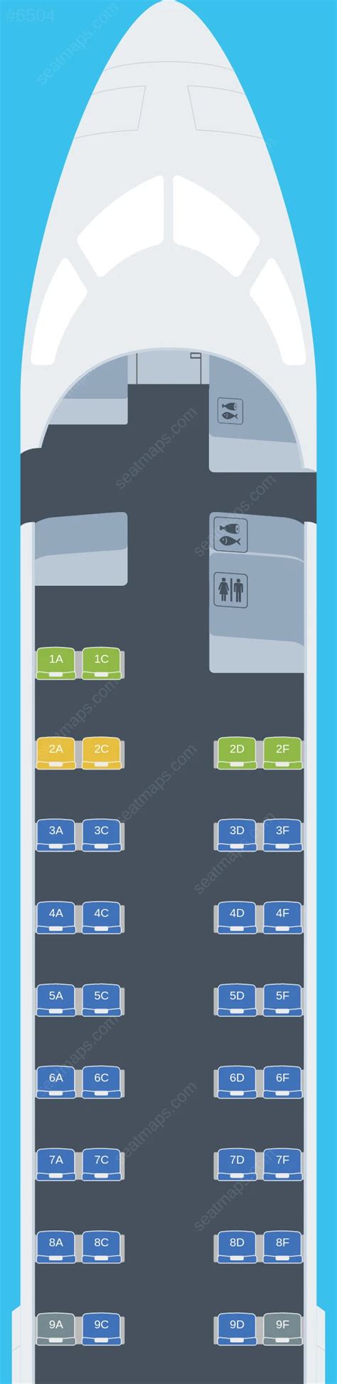 Seat map of Elite Airways Bombardier CRJ-700 aircraft