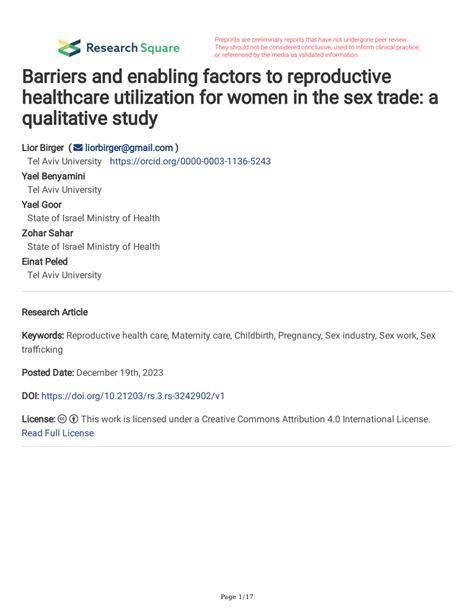 Pdf Barriers And Enabling Factors To Reproductive Healthcare