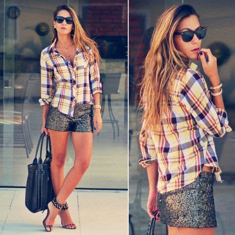 CAMISA FEMININA XADREZ looks Calça shorts saia