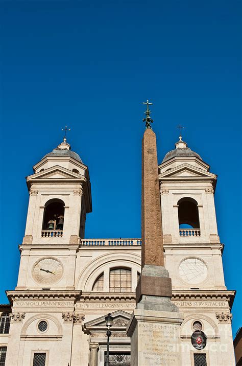 Santissima Trinita Dei Monti Church And Obelisk Photograph By Luis