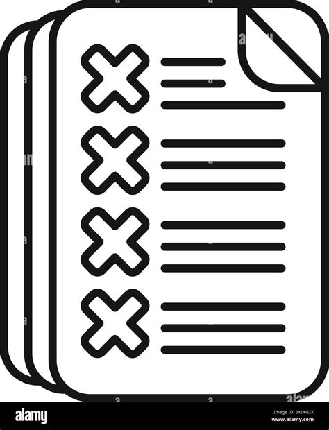 paper rejected disclaimer points icon outline vector paper document