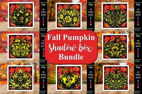 Fall Pumpkin Shadow Box Bundle Graphic By Svg Hub · Creative Fabrica