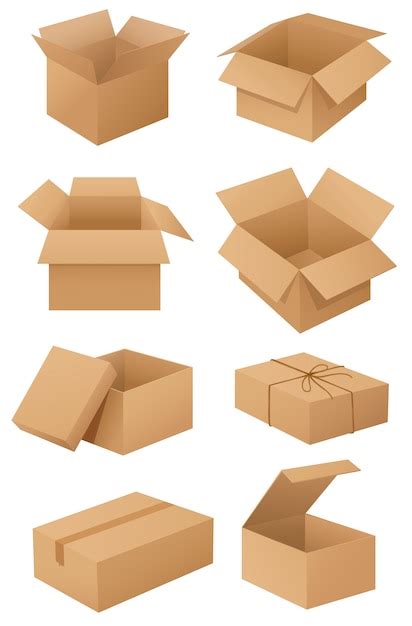 Cajas de cartón Vector Gratis