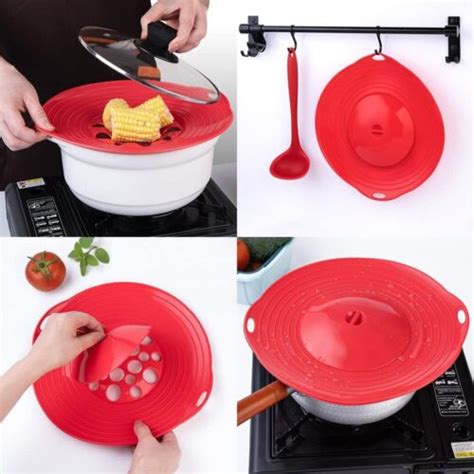 Pot Cover Spill Stopper Lid Thicken Silicone Boil Over Spill