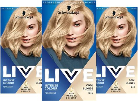 Schwarzkopf Live Intense Colour Blonde Hair Dye Pack Permanent Colour With Keratin Cool