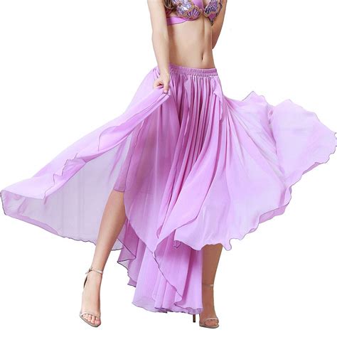 Buy ROYAL SMEELASexy Slit Belly Dance Chiffon Skirts Belly Dancing