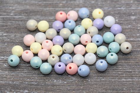 8mm Multicolored Shimmer Gumball Beads Round Acrylic Loose Etsy