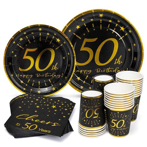 50th Birthday Party Decorations Plates Napkins Cups Sets Etsy