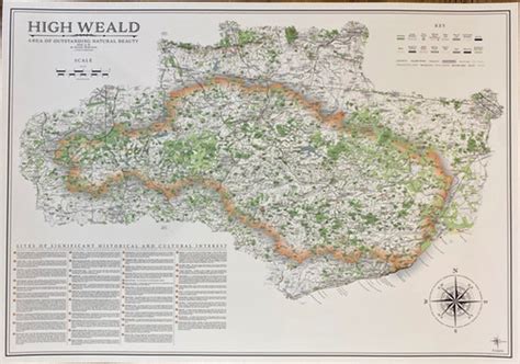 High Weald AONB Map Print - Single Colour | TheCartographicArts