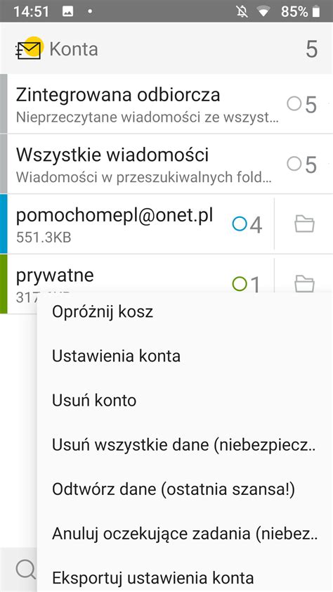 Konfiguracja Poczty Home Pl W Aplikacji Onet Poczta Android Pomoc