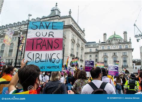 Londres Ingland De Julho De Manifestantes Na Marcha Do