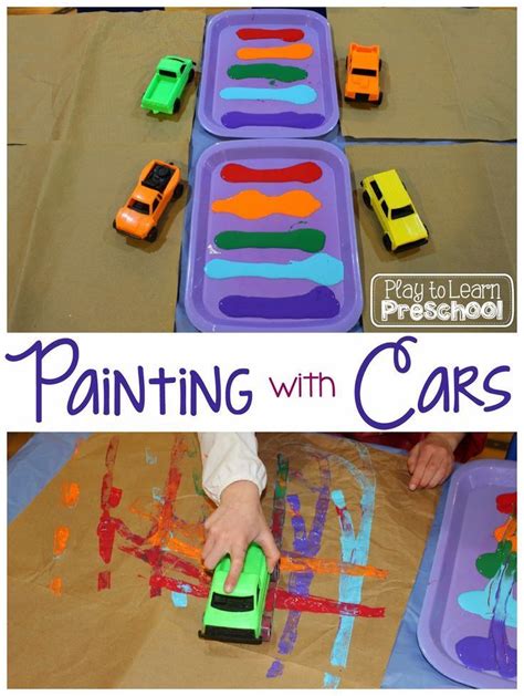 Play To Learn Preschool Painting With Cars Awesome Process Art